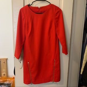 Red J.Crew zipper shift dress size 00